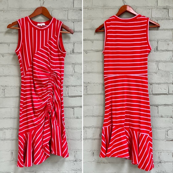 Parker Striped Sleeveless Ruched Mini Dress - size small - Picture 8 of 10